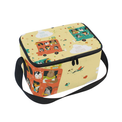 

ALAZA Lunch Box Insulated Lunch Bag Large Cooler Pattern Traveling By Bus Tote Bag