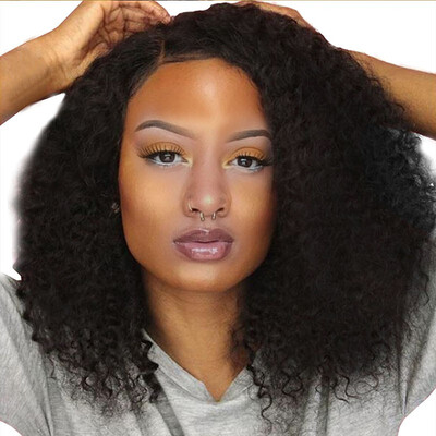 

Short Afro Kinky Curly Human Hair Lace Front Wigs for Black Women 8A Malaysian Virgin Curly Glueless Lace Wigs Human Hair