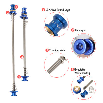 

Lixada 2Pcs Ultralight Bicycle Skewers Quick Release Titanium Axle QR Skewer Mountain Road Bike Bicycle Cycling MTB Wheel Hub Skew