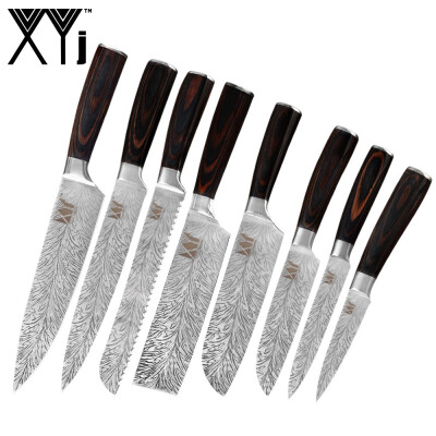 

XYj 7CR17 Stainless Steel Knife Kitchen Knife Chef Slicing Bread Chopping Santoku Santoku Utility Fruit Knife Bend Handle