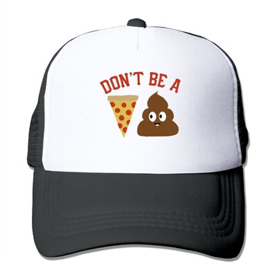

SHINENGST Pizza Poop Mesh Trucker CapsHats Adjustable For Unisex Black