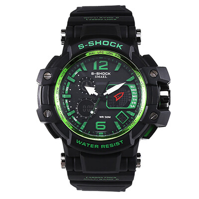 

Mens Stylish Sports Multi-function Electronic Waterproof Watch Dual Display Wristwatches