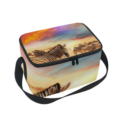 

ALAZA Lunch Box Insulated Lunch Bag Large Cooler Tote Bag Zebra Colorfu for Men Women Girls Boys