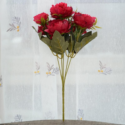 

European mini peony peony simulation flower European silk flower wedding simulation plant decoration fake flower coffee