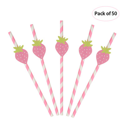 

50pcsset Color Cartoon Disposable Paper Drinking Straws for Birthday Wedding Swimming Pool Party Decorations Supplies--Flamingo