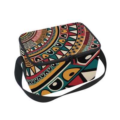 

ALAZA Insulated Lunch Box Retro Texture Lunch Bag for Men Women Portable Tote Bag Cooler Bag