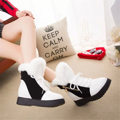 

Booties womens autumn&winter new sweet thick bottom warmth increase female boots in the tube fashion simple Martin boots