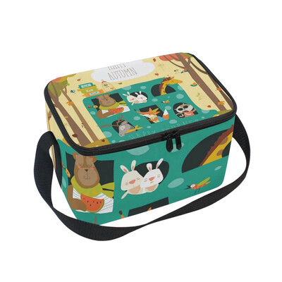 

ALAZA Lunch Box Insulated Lunch Bag Large Cooler Cute Animals Traveling Tote Bag