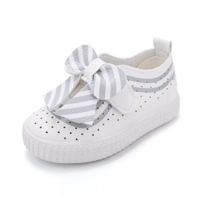 

chunchuntu 2018 Autumn Girl Fashion Sport Sneaker Children Casual Butterfly Trainer Baby Pu Leather Breathable Shoe 2135