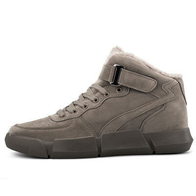 

New Fashion Men Winter Shoes Plush Inside Antiskid Bottom Keep Warm Vulcanized Shoes for men Solid Color sneakers comfortable