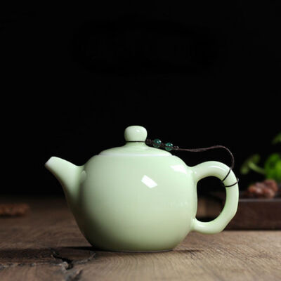 

Chinese Longquan Klin Celadon Ceramic Kung Fu Teapot With Filter 240ml 8oz Pale Green