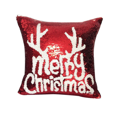 

Christmas Themes Magic Reversible Sequins Glitter Pillowcase Car Sofa Cushion Covers Square Throw Pillow Case Sofa Home Decor