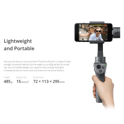 

DJI OSMO MOBILE 2 3-Axis Handheld Brushless Gimbal Stabilizer for Smart Phone iPhone Samsung