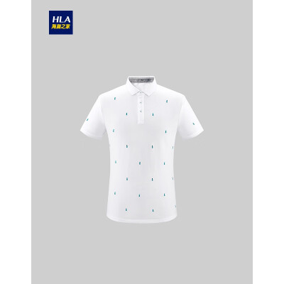 

HLA Haishu House Short Sleeve POLO Male 2019 Summer New Beads Embroidered Comfortable Breathable Pullover HNTPD2R003A Bleaching Pattern 09185100Y54