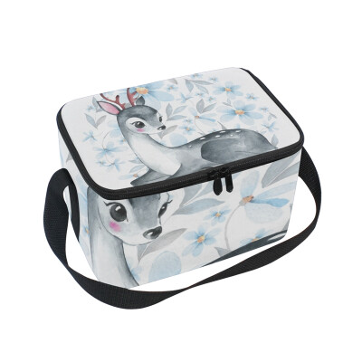 

ALAZA Lunch Box Insulated Lunch Bag Large Cooler Baby Deer Tote Bag