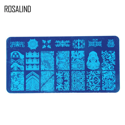 

ROSALIND 1pcs 126cm Rectangle Nail Stamping Template Flowers Animal Patterns DIY Nail Designs Manicure Stamp Plate Stencils