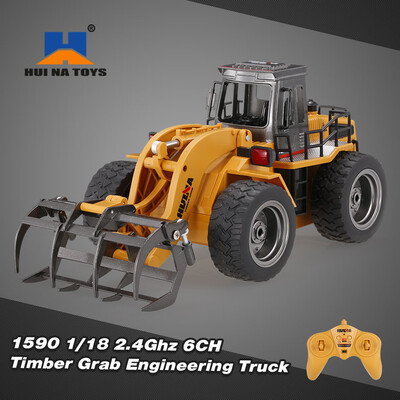

HUI NA TOYS 1590 118 24Ghz 6CH Timber Grab Engineering Truck RC Car Kids Toys Gift