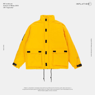

2018 winter new style brand function multi-pocket velcro bundle mens thick cotton coat