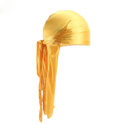 

Durag Headwear Headband Pirate Cap Women Hat Smooth Silk Nylon Cap Solid Colors
