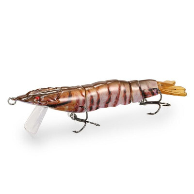 

Lixada 1 PCS Segmented Fishing Lure Hard 3D Simulation Shrimp Bait Big Artificial Bait Crankbait Treble Hook Fishing Tool