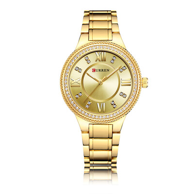 

CURREN 9004 Women Watch Quartz Movement Crystal Luminous Wrist Watch Simple Causal Gift for Women