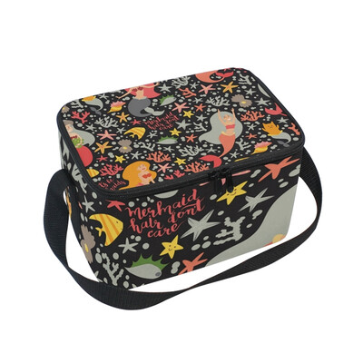 

ALAZA Lunch Box Insulated Lunch Bag Large Cooler Mermaids Girls Tote Bag