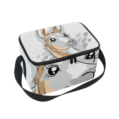 

ALAZA Lunch Box Insulated Lunch Bag Large Cooler Lama In Sketch Style Tote Bag