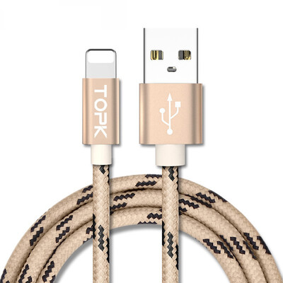 

TOPK Nylon Braided Durable Cable Data Transmission Cable for iPhone X iPhone XS