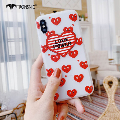 

TRONSNIC Moon Animal Dogs Love Hearts Phone Case for iPhone XR Matte Loves Case White Silicone Covers Capa
