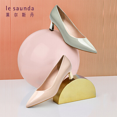 

Lyles Dan pointed shallow mouth high heel fashion elegant OL commuter single shoes female LS AM51101 beige 34