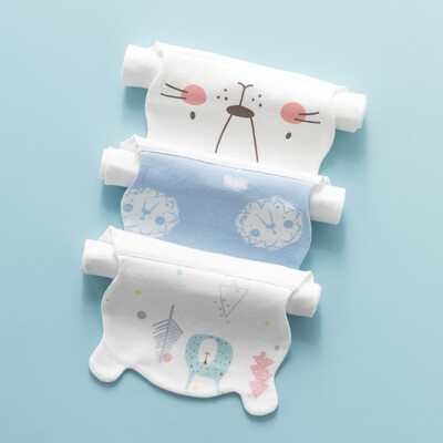

WELLBER baby sweat towel newborn children autumn&winter breathable gauze padded sling 3 into light blue bear print 5023cm