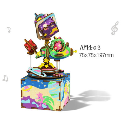 

Original cartoon fashion wooden music box multi style creative 3D stereo adult children