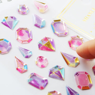 

3D Diamond Rainbow Journal Phone Diary Stickers Scrapbooking School Supplies Stationery