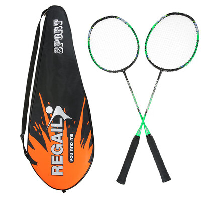 

2 Player Badminton Bat Replacement Set Ultra Light Carbon Fiber Badminton Racquet with Bag