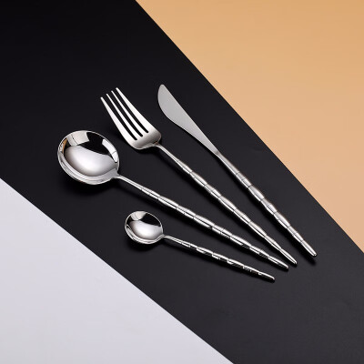 

STRUST 4pc set 304 stainless steel European luxury flatware set elegant design cutlery spoon & fork