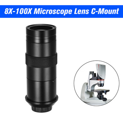 

CCD Industry Microscope Camera 8X-100X Microscope Lens C Mount Magnification Adjustable Eyepiece Magnifier Industrial Lens for LAB
