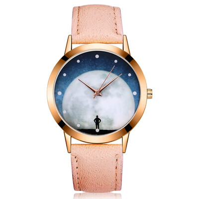 

GAIETY Women\s Unique Face Leather Quartz Watch Rose Gold Tone G388