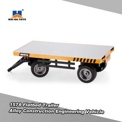 

HUI NA TOYS 1578 Flatbed Trailer Alloy Construction Engineering Vehicle Toy Gift