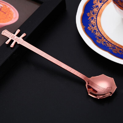 

Creative 304 Stainless Steel Spoon Musical Guitar Pattern Ice Cream Dessert Tea Coffee Party Small Gift Tableware