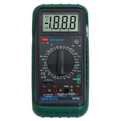 

1pcs MASTECH MY62 Handheld Digital Multimeter DMM wTemperature Capacitance & hFE Test Testers Meters
