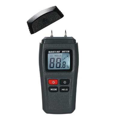 

Digital Wood Moisture Meter Handheld LCD Lumber Damp Detector Timber Humidity Content Tester Range 1～99 with 2 Pin Probe