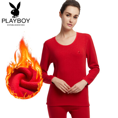 

Playboy thermal underwear female thickening plus velvet warm suit female wool winter autumn clothing autumn pants female birth year red