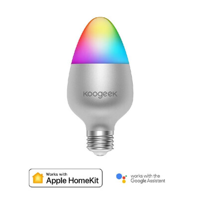 

Koogeek Wi-Fi Enabled E27 8W Color Changing Dimmable Smart LED Light Bulb Works with Apple HomeKit No hub required Support Siri Ho