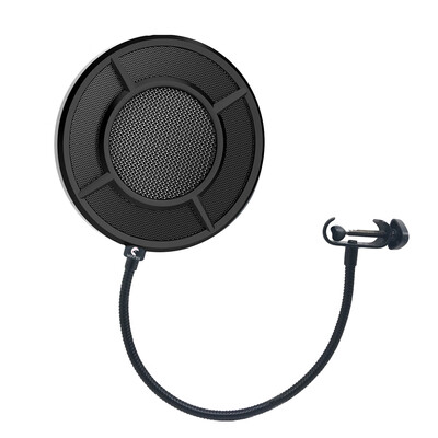 

Yanmai Microphone Wind Screen Pop Filter Round Shape Mic Wind Mask Shield Screen Double Layer Metal Mesh with Stand Clip for Broad