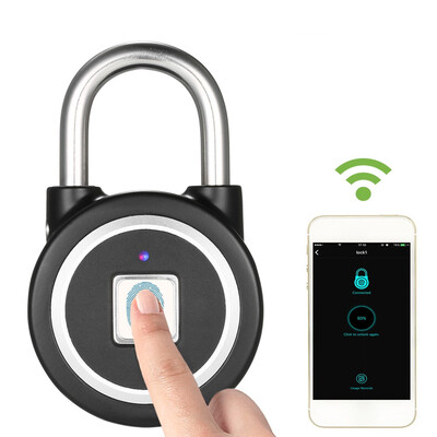 

BT Fingerprint Smart Keyless Lock Waterproof APP Fingerprint Unlock Anti-Theft Padlock Door Luggage Case Lock for Android iOS