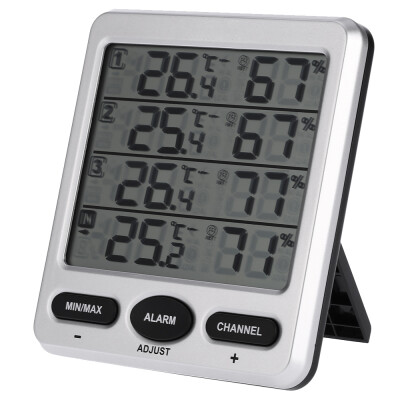 

LCD Digital 433MHz Wireless 8-Channel IndoorOutdoor Thermo-hygrometer with Three Remote Sensors Thermometer Hygrometer Comfort Le