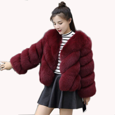 

Fashion Women Faux Fox Fur Keep Warm Coat Short Section Long Sleeve Slim Soft Comfortable Tops Fashion Casual Plus Size Jacket