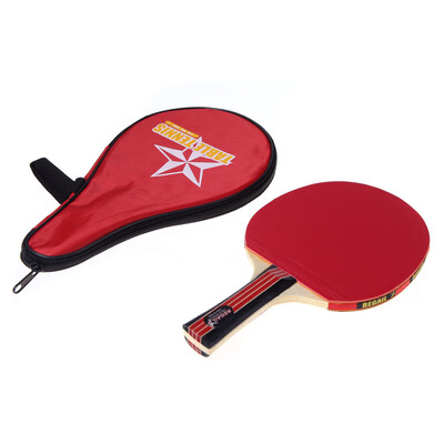 

Long Handle Shake-hand Table Tennis Racket Ping Pong Paddle Waterproof Bag Pouch Red