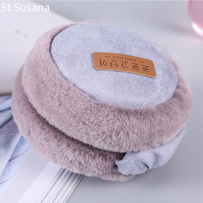 

St Susanna earmuffs female students cute winter thickening fluff earmuffs adjustable warm earmuffs ear warm ear tweezers collapsible S18M6782 gray