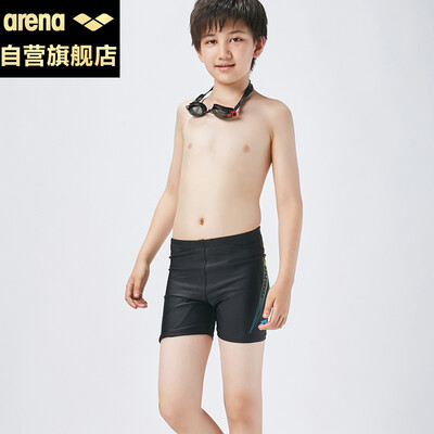 

Arenana arena childrens swimming trunks boys boys boyshort swim trunks comfortable quick-drying training competition swimming spa JSS9413MJ-BKYL-140